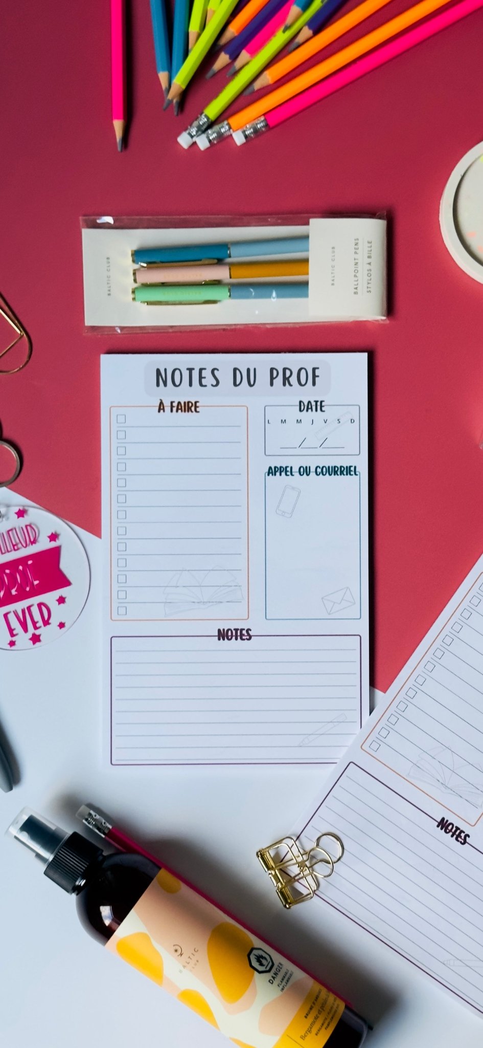 Bloc notes « Les notes du prof » - Lagom cadeaux