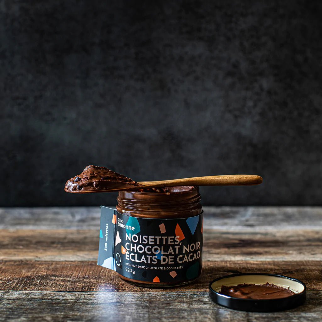 Tartinade Noisettes, chocolat noir et éclats de cacao - Lagom cadeaux